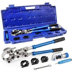 iCrimp Copper Pipe Pressing Tool Kit with Cutter&Deburring Tool for ProPress Copper Fitting-Manufactured by IWISS