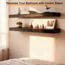 Floating Shelves for Wall,Wall Shelves for Decor Storage,Display Shelving 24 inch Set of 2,Wall Mounted Wood Shelf for Bedroom,Living Room,Bathroom,Kitchen,Brown (2pcs,Brown)