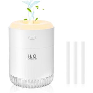 Humidifiers for Bedroom air Humidifiers for Home Small Plants Baby Humidifier Indoor Portable Cool Mist Mini Room Humidifier Travel Desk 350ml (Pale White)