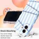 I-MGAE-IN-AR Cute for iPhone 17 Case Striped Phone Case [Curly Wave Edge] [Full Camera Protection] [14 FT Drop Protection] Soft TPU Slim Shockproof Phone Cover for Women Girls, Blue