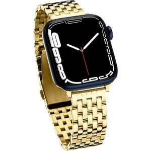 Seven-link Watch Band for Apple Watch Series 11, 10, 9, 8, 7, 6, 5, 4, 3, 2, 1 and SE 3/2/1 for Women, Dressy Stainless Steel Metal Band for Apple Watch 40mm 41mm 42mm 38mm 44mm 45mm 46mm for iWatch