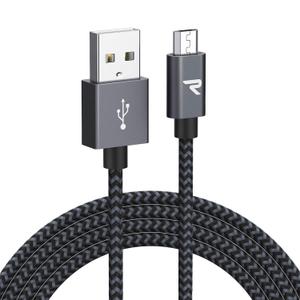 RAMPOW Micro USB Cable 10ft, Extra Long Charging Cord, QC 3.0 Fast Charge & Sync USB Cable, Braided Android Charger Cable for Samsung Galaxy S7 Edge S6 S5, Moto, LG G4, HTC - Space Gray
