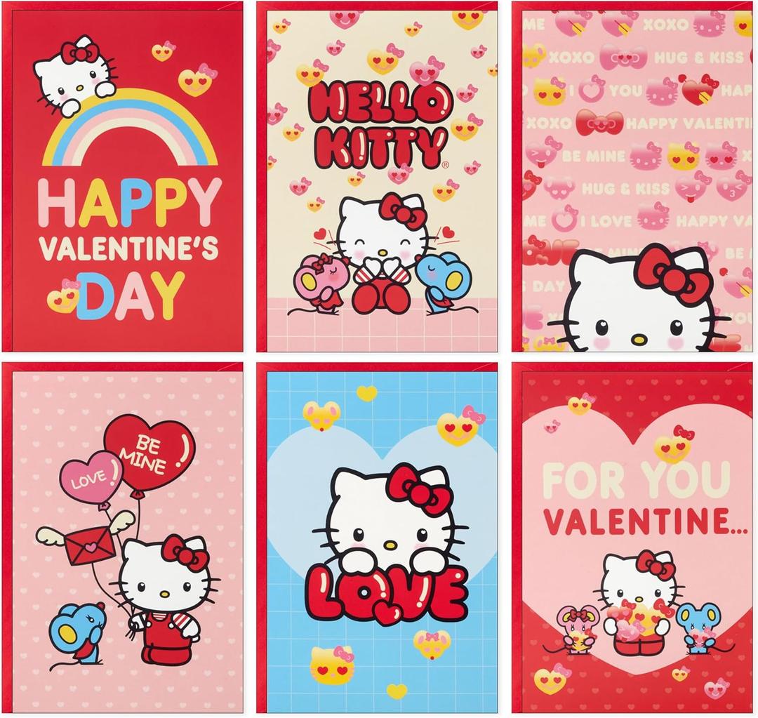 Hallmark Sanrio Hello Kitty Valentines Day Cards for Kids School (36 Classroom Valentines with Envelopes)
