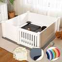 48" * 48" Whelping Box for Dogs with Rails, Suitable for Large/Medium Dogs, White