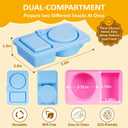 ARTLEO 4 Pack Silicone Snack Containers with Lids, Reusable and Leekproof, 2 Compartment, Sauce Dip Snackle Box Container, to Grab and Go with Prep For Kids, Bpa Free (Yellow Blue)