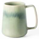 TaoTaojarvie Ceramic Coffee mugs, 24 oz, Extra Large Mugs, Big Tea and Cups, Large Handle, Pottery Mugs, Transmutation Glaze，Wide Bottom Coffee Mug, Microwave and Dishwasher Safe. (Light Green)