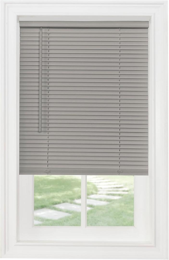 Cordless Light Filtering Blinds, 32 x 72 in, Grey, Vinyl