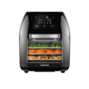 CHEFMAN Multifunctional Digital Air Fryer+ Rotisserie, Dehydrator, Convection Oven, 17 Touch Screen Presets Fry, Roast, Dehydrate, Bake, XL 10L Family Size, Auto Shutoff, Large Easy-View Window, Black