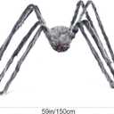 VKP Halloween Outdoor Decorations Hairy Black Spider, Scary Giant Spider Fake Large Spider Hairy Spider Props for Halloween Yard Decorations Party Decor (Gray and White)