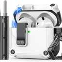 Inesore Compatible with AirPods 4th Generation Case,with Cleaner Kit, Automatic Snap Switch Secure for New Airpods 4 Charging Cover With Active Noise Cancellation (2024)