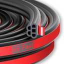 Universal Car Door Rubber Seal Strip Self Adhesive Automotive Door Soundproofing Weather Stripping Double Layer 5-Hole Auto Weatherstrip fit Truck Pickup RVs (86 Feet Long)