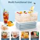 WIBIMEN Mini Ice Cube Trays, 0.55 Tiny Pebble Ice for Iced Coffee & Cocktails, Fast Chill, Easy Twist Release, Stackable with Lid & Storage Bin (4 Pack, Blue)