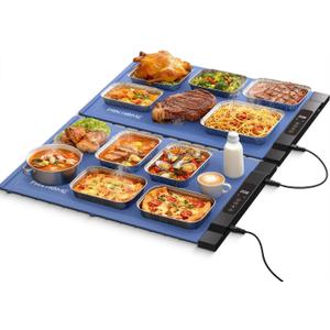 Warming Mat for Food, 2 Pack Electric Warming Trays for Parties Buffet, 7 Temperature Settings and 6 Hours Timer, Fast Heating, Portable Food Warmers for Gatherings, Family Countertop,Thanksgiving