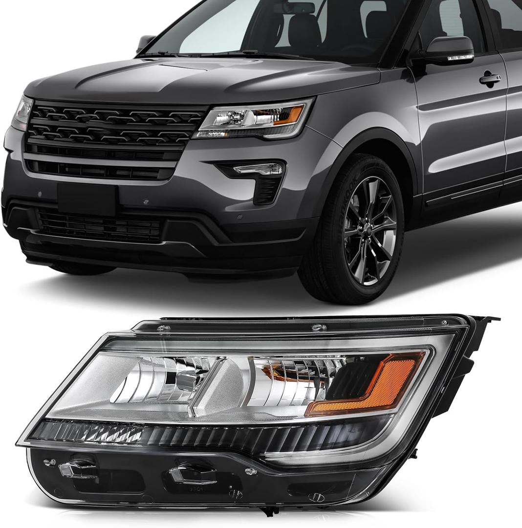 SCITOO Headlight Assembly Fit for ford for Explorer 2016-2018 Left Headlamp OE:FB5Z13008B