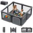 Foldable Baby Playpen, 50"x50" Playpen for Babies and Toddlers, Portable Play Yard with Mat, Baby Fence Play Area, Anti-Slip Pack and Play, Extra Large Play Pen Indoor Outdoor Kids Activity Center