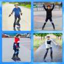 Kids Inline Skates for Girls Boys, Youth and Adult, Adjustable Blades Roller Quad Skates for Men and Women with Full Wheels Illuminating, Outdoor Skates (Large Size, Blue)