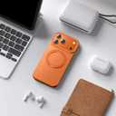 360 Magnetic Stand for iPhone 17 Pro Max Case,Fits MagSafe,Military Drop Protection,Build in Kickstand, Slim Shockproof Phone Cover for iPhone 17 Pro Max 6.9"(Matte Orange)