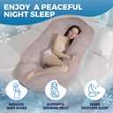 PILLANI Pregnancy Pillows for Sleeping - V C U Shaped Full Body Pillow with Removable Cover, 57inch Cooling Maternity Pillow for Pregnant Women, Support for Back Belly Legs Hip - Pregnancy Must Haves, Cooling Beige