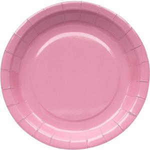 Fun Express Dusty Rose Round Paper Dinner Plates - Disposable Round Dessert Plates for Weddings, Birthdays, Bridal Showers & Party Tableware Supplies - 24 Piece