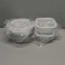 R.repad yay 4 Square Glass Food Storage Containers, Small Square Storage Containers With Airtight Lids Leakproof, BPA free 16oz Glass Meal Prep Bowls, Dishwasher, Microwave, Freezer Safe (White)