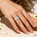 Egnaro Silicone Statement Ring Women, Floral Patterned Rubber Wedding Band