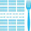 Light Blue Plastic Forks Heavy Duty, Disposable Party Supplies 104 PCS