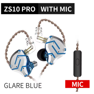 KZ ZS10 Pro Gold Earphones 4BA+1DD Hybrid 10 drivers HIFI Bass Earbuds In Ear Monitor Headphones Noise Cancelling Metal Headset