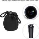 PATIKIL Camera Lens Bag, 2 Pcs 2.8" IDx3.9 H Drawstring Lens Pouch with Thick Protective Neoprene, Lens Case for DSLR Camera Lens, Water Coffee Cups Black