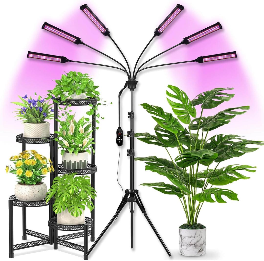 LED Grow Lights for Indoor Plants Full Spectrum, 540 LEDs Plant Lights for Indoor Growing with 58" Adjustable Stand, Plant Grow Lights with Auto 3/6/9/12/15/18H Timer for Indoor Tall Plants.