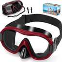 Diving Mask , Professional Anti-Fog Snorkel Goggles, Anti-Leak Swim Mask with Soft Adjustable Strap & Mesh Bag, Earplug