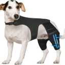 Dog Leg Braces for Torn ACL Hind Leg, with 4 Metal Stabilizers Support,Adjustable Dog Knee Braces for Back Leg, CCL, Luxating Patella, Ligament Injuries, Hip Dysplasia, S (Black)