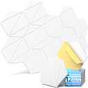 12 Pack Acoustic Panels with Self-Adhesive 12"X10"X0.4" Sound Proof Foam Panels for Walls, High Density Soundproof Wall Panels, Z-Line Hexagon Sound Dampening Panels for Home Studio Decor Office-White