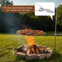 Large 22 Inch Campfire Grill Grate Fire Pit Grill Cooking Camp Fire Grilling Grate Foldable Camping Campfire Stainless Steel Open Outdoor Cooking Equipment Portable Bag Adjustable Swing Stand Backyard