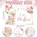 2 Sets Tea Party Balloon Column Stand Kit with Let's Partea Backdrop & 100 Balloons Adjustable Balloon Tower Stand with Bases for Girls Birthday Baby Bridal Shower Garden Party Decor Supplies
