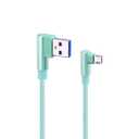 Right Angle Micro USB Cable, 3Ft 90 Degree Data Cable Charger Cord, 2.4 A, Nylon Braided USB Cable Male Data Sync and Charge Cable for Android Phone (Green)