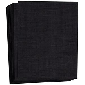 Hamilco Colored Cardstock Scrapbook Paper 8.5x11 Linen Textured Color Card Stock Paper Black 80 lb Cover 50 Pack