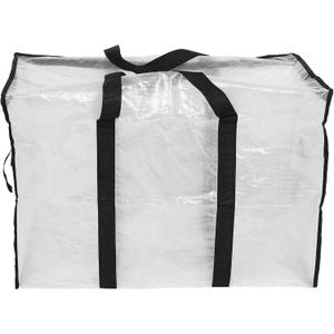 Moving Tote Bags: Clear Storage Bags for Comforter Clothes Bedding Plastic Blanket Box with Zipper and Handle Closet Organizer