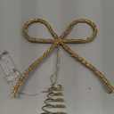 JARTEEK Christmas Tree Topper, 11 Bow Tree Topper with 20 LED Lighted for Christmas Tree Decoration Indoor Xmas Decorations, Holiday Party Indoor Decor (Gold)