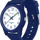 TENOCK Kids Analog Watches for Girls Boys Watches with Soft Band Learning Time 50M Waterproof Children Watch Easy to Read for Ages 412 Kids Gift (Blue)