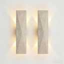 2-Pack 12.6in Japanese Style LED Wall Sconce, Natural Yellow Travertine Cave Stone Outdoor Wall Light -Waterproof 18W 3000K Warm White, Global Voltage 110V-240V for Porch Living Room Bedroom
