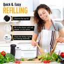 The Original Salt and Pepper Shakers set - Black & White - Spice Dispenser with Adjustable Pour Holes - Stainless Steel & Glass - Set of 2 Bottles