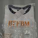 BTFBM Womens Oversized T Shirts Dressy Casual Short Sleeve Summer Tops Crew Neck Color Block Blouse Loose Fit Basic Tee (White, L)