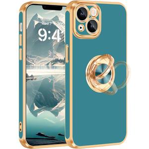 Fingic for iPhone 14 Case[with 360° Ring Holder Stand][Support Magnetic Car Mount ]Kickstand Phone Case for Women Girls Boys Slim Thin Shockproof Phone Cover Case for iPhone 14,6.1 inch,2022,Blue Gray