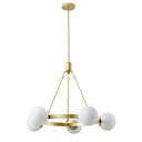 Aufrichting 5-Light Globe Chandelier Mid Century Gold Chandeliers,Modern Globe Round Pendant Light Fixture for Dining Room Over Table,Sputnik Pendant Light Fixture for Living Room Foyer Bedroom