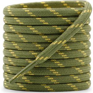 2 x DELELE Round Work Boot Laces: Heavy Duty Hiking Shoe Laces for Boots 2 Pair
