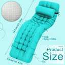 Tudomro 66'' Outdoor Chaise Lounge Cushion Waterproof Patio Pool Chaise Lounge Cushion with Headrest Pillow Tie Fade Resistant Replacement Longue Rocking High Back Chair(Peacock Blue,2 Pcs)