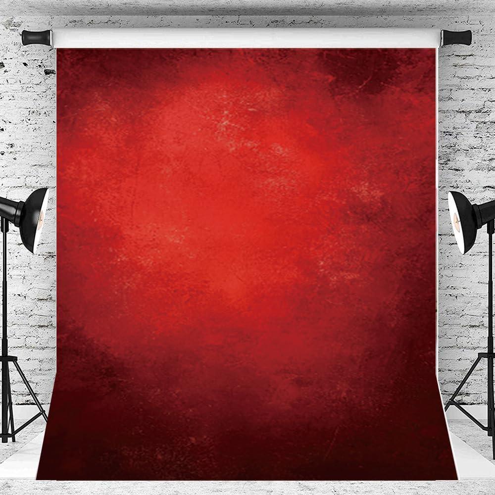 Red Abstract Backdrop for Photography, Red Maternity Portrait Photo Background Adult Headshots Photoshoot Props (7x5ft)