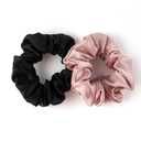 Bunnikins & Clover Silk Scrunchies for Hair Sleep, 100% Mulberry Silk Hair Ties for Curly Hair with Elastic Band, Thick Elastic Hair Scrunchies for Women Girls, 3 Piece