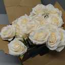 IUKnot Ivory Roses Artificial Flowers Bulk,Fake Roses Silk Flower with Stems Realistic Flowers for Wedding Centerpiece Home Party Decor