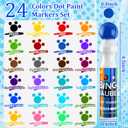 Crtiin 96 Pack Bingo Daubers Bulk, 24 Colors Mini Dot Markers Bingo Supplies, Dot Paint Markers Set for Art and Crafts Painting Supplies Christmas Drawing Coloring